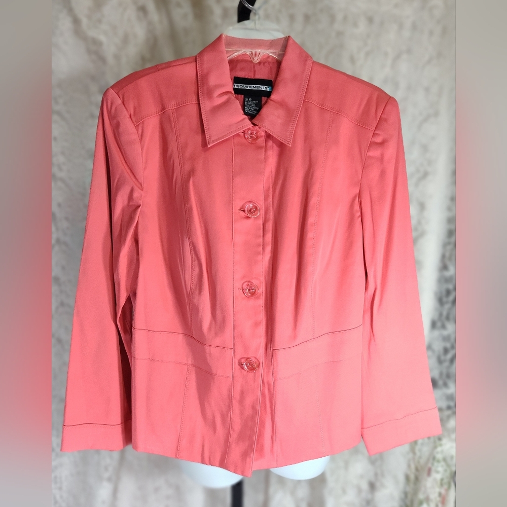 Hot Coral Lined Requirements Jacket NWOT